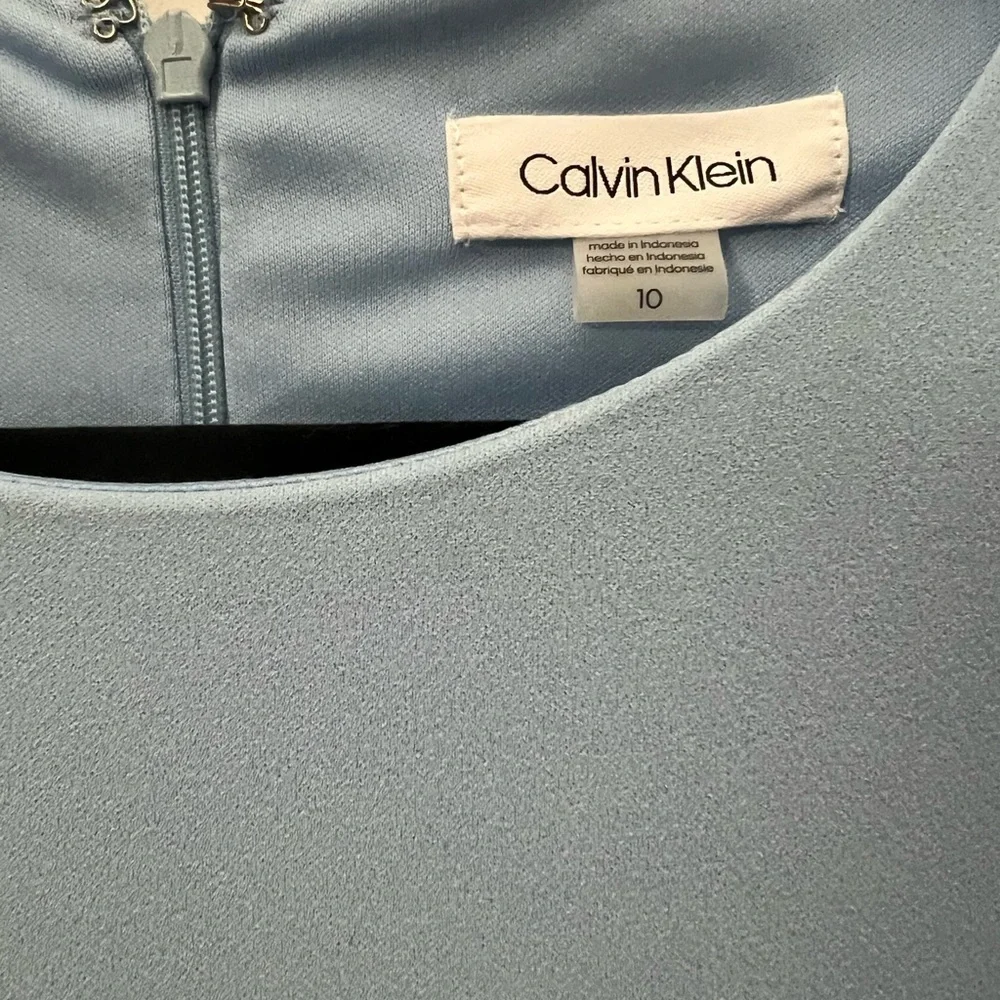 Gorgeous Calvin Klein powder blue fit and flare midi dress size 10 EUC - Picture 5 of 11